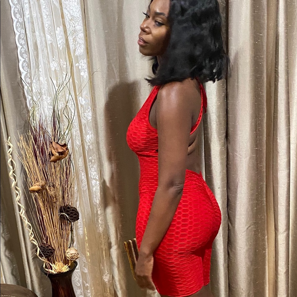 Red One Piece Workout Jumpsuit